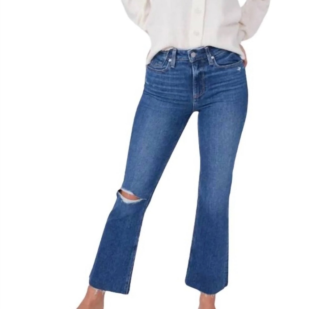 PAIGE Colette Crop Flare Jeans in Blue